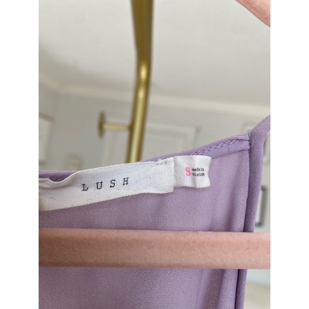 Lush Wrap Cami Tank Blouse Coquette Feminine Romantic Parisian Lavender Vaca S - Picture 6 of 7